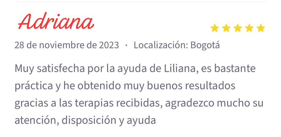 Testimonio de una paciente de Liliana Patricia, 7 de 10